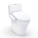 TOTO Washlet+ Aquia IV One-Piece Elongated Dual Flush 1.28 and 0.9 GPF Toilet and Washlet S2 Bidet Seat, Cotton White - MW6463346CEMFGN#01