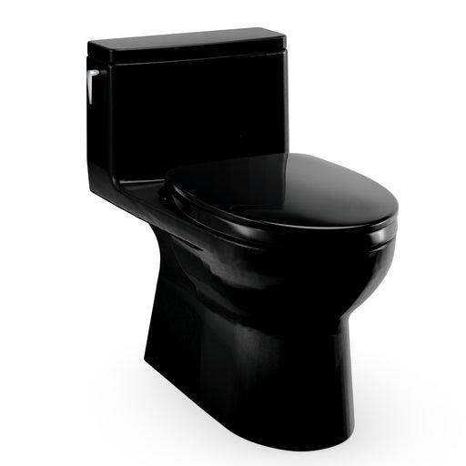 TOTO Redington One-Piece Elongated 1.28 GPF WASHLET+ and Auto Flush Ready Universal Height Toilet with SS124 SoftClose Seat, Ebony - MS672124CEF#51