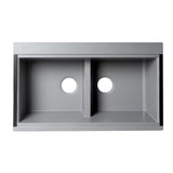 ALFI Brand AB3418DBUM-T Titanium 33" Granite Composite Workstation Double Bowl Undermount Sink