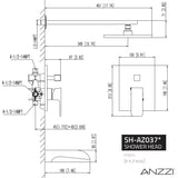 ANZZI SH-AZ037MK Mezzo Series 1-Handle 1-Spray Tub and Shower Faucet in Matte Black