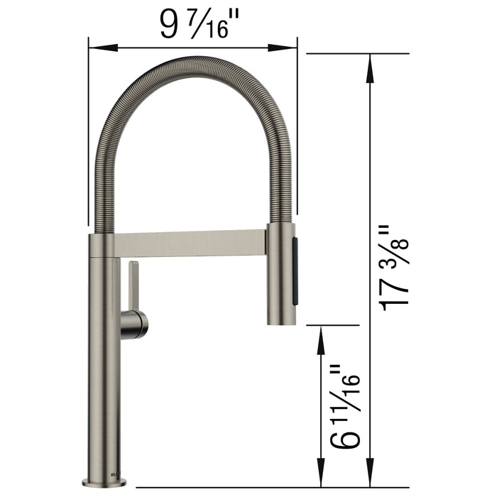 Blanco 443253 Culina Mini II Pull-Down Dual-Spray Kitchen Faucet - Satin Platinum