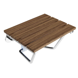 Fit 14.96 in. Teak Wall Mounted Folding Shower Seat