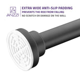 ANZZI AC-AZSR88MB 48-88 Inches Shower Curtain Rod with Shower Hooks in Matte Black