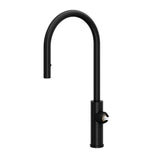 House of Rohl EC55D1MB Eclissi Pull-Down Kitchen Faucet with C-Spout Less Handle