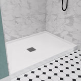 ANZZI SB-AZ103C ALEXANDER 48" x 32" Center Drain Shower Base in White