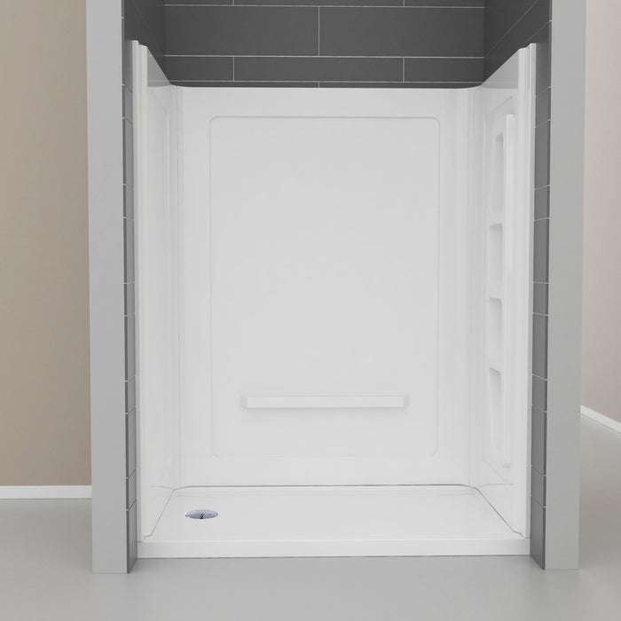 ANZZI SW-AZ010WH Forum 60" x 36" x 74" 3-piece DIY Friendly Alcove Shower Surround in White