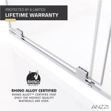 ANZZI SD-AZ055-01CH Longboat Series 60" x 76" Semi-Frameless Shower Door in Polished Chrome