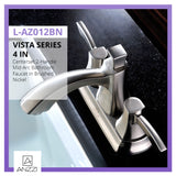 ANZZI L-AZ014BN Vista Series 4" Centerset 2-Handle Mid-Arc Bathroom Faucet in Brushed Nickel