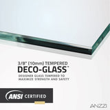 ANZZI SD-AZ17-01MB Don Series 60" x 62" Frameless Sliding Tub Door in Matte Black