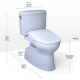TOTO MW4744736CEFGA#01 WASHLET+ Vespin II Two-Piece Toilet with Auto Flush WASHLET+ S7A Bidet Seat