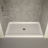 ANZZI SB-AZ04CD Tier 36 x 60" Center Drain Single Threshold Shower Base in White