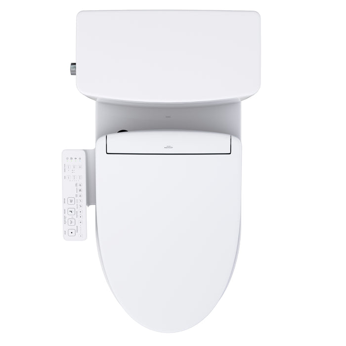 TOTO MW4723346CUFG#01 Glaston WASHLET+ S2 Two-Piece Elongated 1.0 GPF Universal Height Toilet in Cotton White