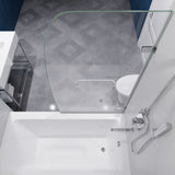 ANZZI SD-AZ8074-01CH Vensea Series 31.5" by 56" Frameless Hinged Tub Door in Chrome