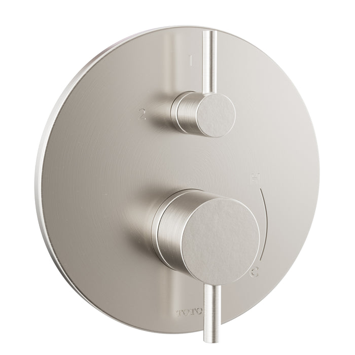 TOTO Round Pressure Balance Valve with Diverter Trim, Brushed Nickel - TBV01802U#BN