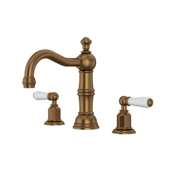 Rohl U.3720L-EB-2 Perrin and Rowe Edwardian Column Spout Widespread Bathroom Faucet