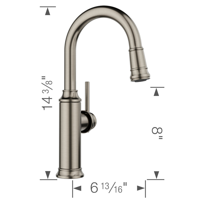 Blanco 443247 Empressa Pull-Down Bar Faucet - Satin Platinum