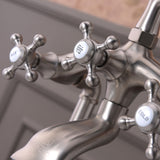 ANZZI FS-AZ0052BN Tugela 3-Handle Claw Foot Tub Faucet with Hand Shower in Brushed Nickel