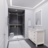 ANZZI SD-AZ13-01CH Madam Series 48" by 76" Frameless Sliding Shower Door in Chrome with Handle