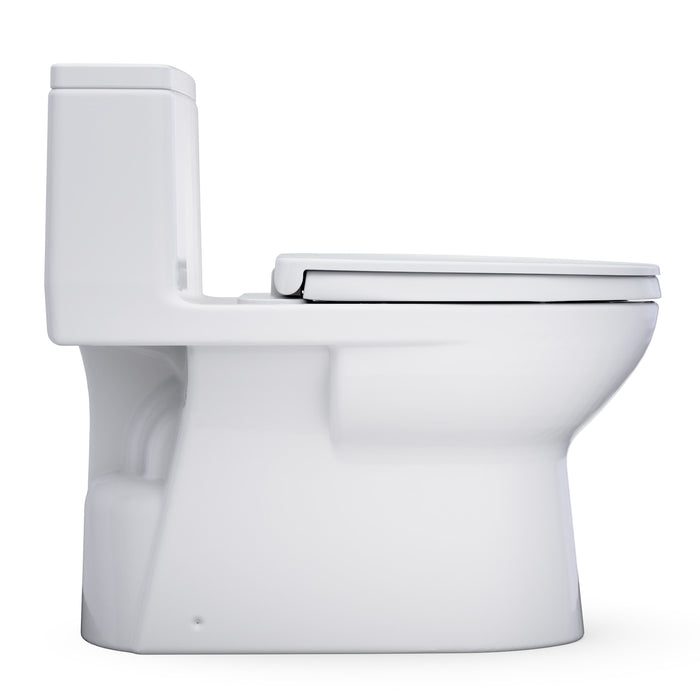TOTO MS672124CEFRG#01 Redington One-Piece Elongated 1.28 GPF Universal Height Toilet with Right-Hand Trip Lever and Seat