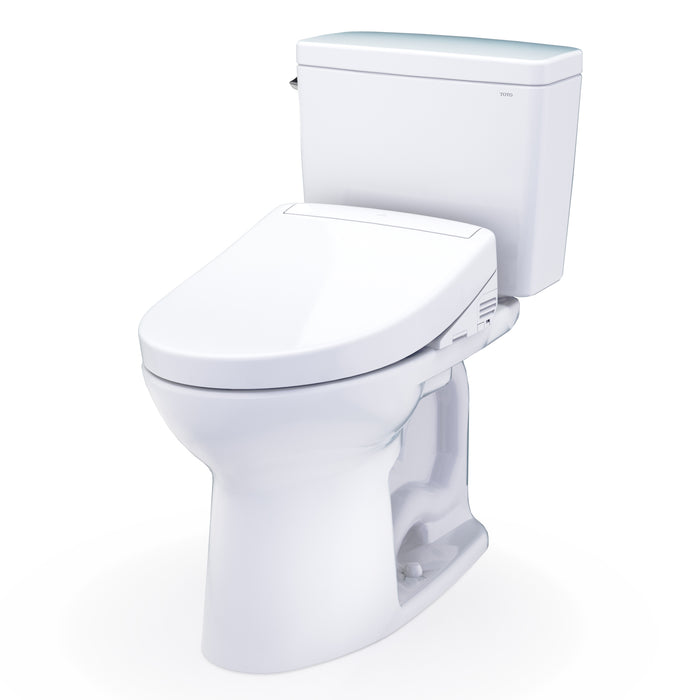TOTO MW7763446CEG#01 Drake Washlet+ Elongated Regular Height Toilet with S5 Bidet Seat, Cotton White