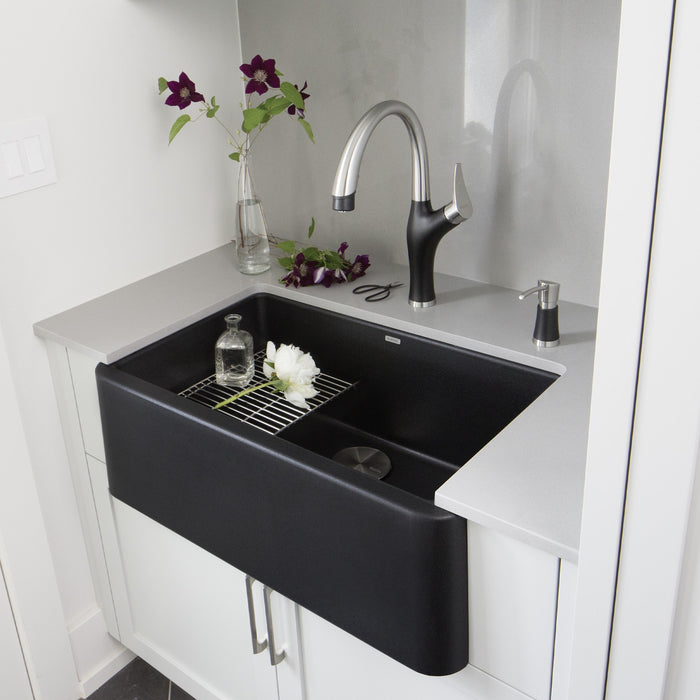 Blanco 401732 Ikon SILGRANIT 30" Single Bowl Apron-Front Farmhouse Sink - Anthracite