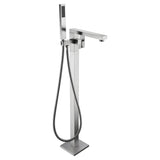 Khone 2-Handle Claw Foot Tub Faucet with Hand Shower in Brushed Nickel