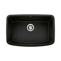 Blanco 442941 Valea SILGRANIT 27" Single Bowl Undermount Kitchen Sink - Coal Black