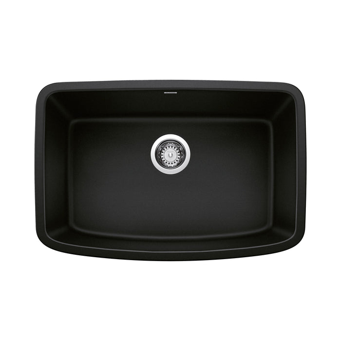 Blanco 442941 Valea SILGRANIT 27" Single Bowl Undermount Kitchen Sink - Coal Black