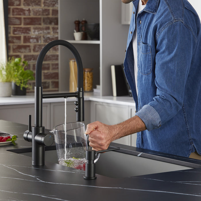 Blanco 442992 Catris Flexo Filter-Ready Semi-Pro Pull-Down Dual-Spray Kitchen Faucet - Matte Black