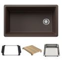 Blanco 443316 Inteos SILGRANIT 33" Single Bowl Reversible Undermount Workstation Kitchen Sink - Cafe