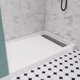 ANZZI SB-AZ103R ALEXANDER 48" x 32" Right Drain Shower Base in White