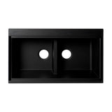 ALFI Brand AB3418DBUM-BLA Black 33" Granite Composite Workstation Double Bowl Undermount Sink