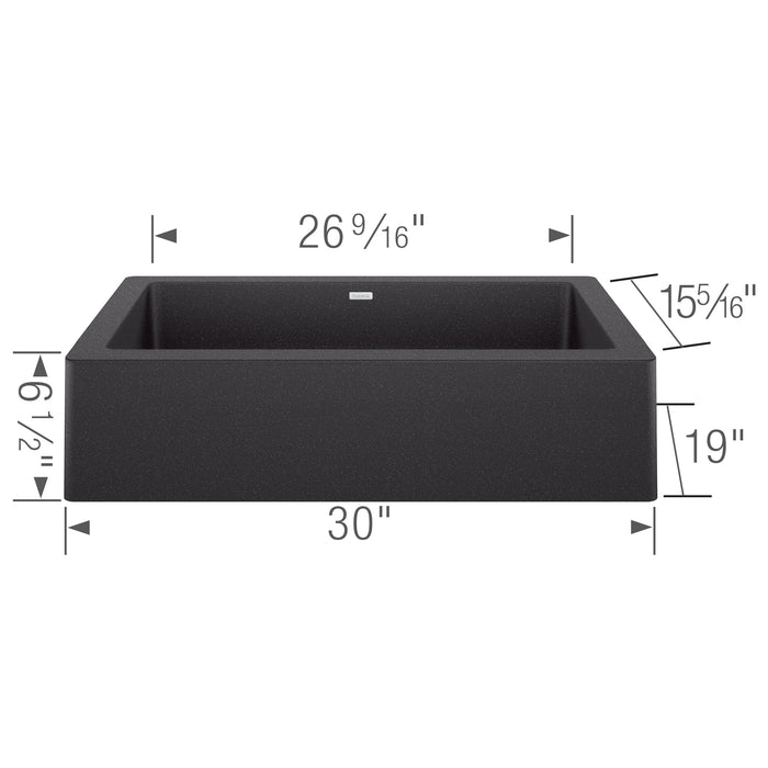 Blanco 526538 Vintera SILGRANIT 30" Single Bowl Apron-Front Farmhouse Sink - Anthracite