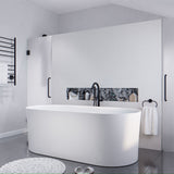 ANZZI FT-AZ067 Jericho Series 67" Air Jetted Freestanding Acrylic Bathtub in White