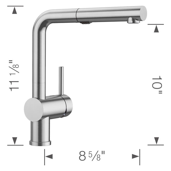 Blanco 526366 Linus Low Arc Pull-Out Dual-Spray Kitchen Faucet - PVD Steel