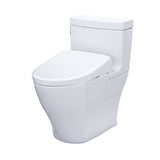 TOTO MW6244726CEFGA#01 WASHLET+ Legato One-Piece Toilet with Auto Flush S7 Bidet Seat, Cotton White