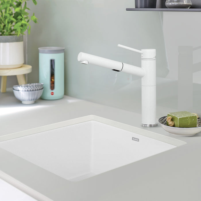 Blanco 513426 Precis SILGRANIT 21" Single Bowl Undermount Kitchen Sink - White