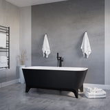 ANZZI FT-AZ115 Nightshade 63" Solid Surface Freestanding Bathtub in Matte Black