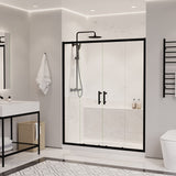 ANZZI SD-AZ15-01MB Enchant 70" x 60.4" Framed Sliding Shower Door in Matte Black