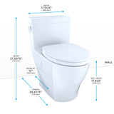 TOTO MS624124CEFG#03 TOTO Legato WASHLET+ One-Piece Elongated Universal Height Skirted Toilet, Bone