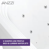 ANZZI FT-AZ201 Sofi 5.6 ft. Center Drain Whirlpool and Air Bath Tub in White