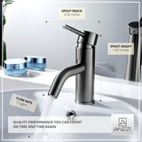 ANZZI L-AZ030BN Bravo Series Single Hole Single-Handle Low-Arc Bathroom Faucet in Brushed Nickel