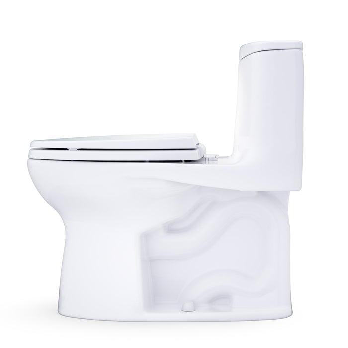 TOTO MS608114CEFG#01 UltraMax One-Piece Elongated 1.28 GPF Universal Height Toilet with Seat, Cotton White