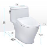 TOTO MW6424736CUFGA#01 WASHLET+ Nexus 1G One-Piece Toilet with Auto Flush S7A Bidet Seat, Cotton White