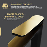 ANZZI L-AZ900MB-BG Single Handle Single Hole Bathroom Faucet With Pop-up Drain in Matte Black & Brushed Gold