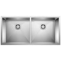 Blanco 516212 Precision R0 37" 50/50 Double Bowl Undermount Stainless Steel Kitchen Sink
