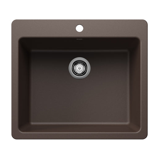 Blanco 443223 Liven SILGRANIT 25" Single Bowl Dual Mount Kitchen Sink - Cafe