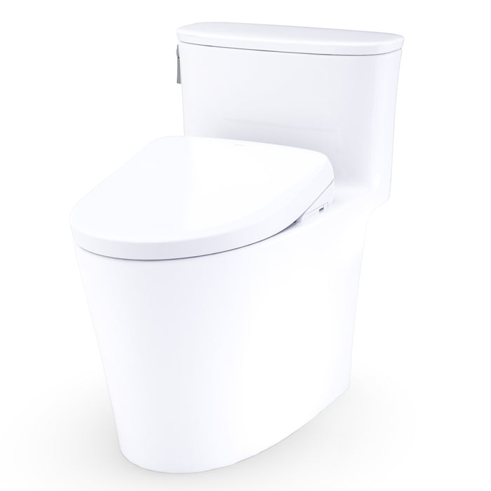 TOTO MW6864726CUFGA#01 Aurora 1G WASHLET+ S7 One-Piece Elongated 1.0 GPF Auto Flush Universal Height Toilet