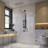 ANZZI SP-AZ078GM Aura 2-Jetted Shower Panel with Heavy Rain Shower & Spray Wand in Grey Marble