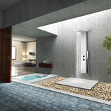 ANZZI SP-AZ041 Expanse 57" Full Body Shower Panel with Heavy Rain Shower and Spray Wand in Brushed Steel